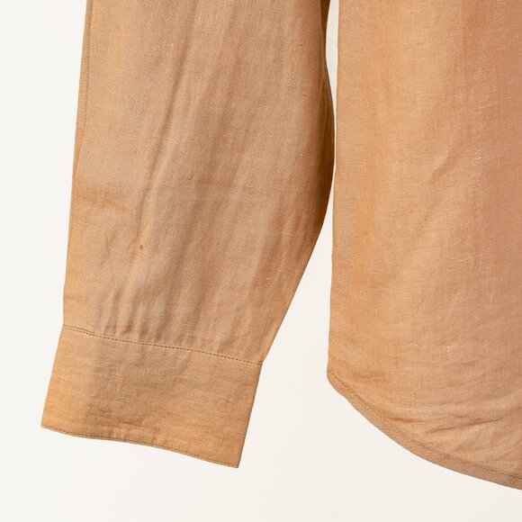 Loro Piana Tan Linen Long-Sleeve Buttoned Shirt - Picture 5 of 8